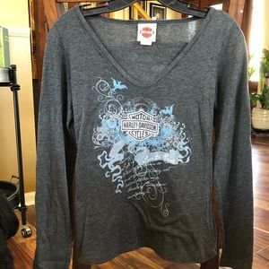 Harley Davidson long sleeve gray tee